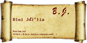 Blei Júlia névjegykártya